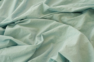 Crinkle Percale Organic Cotton Duvet Cover Set + Shams