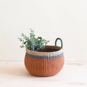 Coral Tabletop Catch-All with Handle - Handcrafted Baskets | LIKHÂ