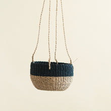 Load image into Gallery viewer, Natural + Black Colorblock Hanging Planter - Hanging Basket | LIKHÂ
