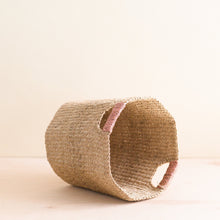 Load image into Gallery viewer, Natural Octagon Basket with Dusty Rose Handle - Natural Basket | LIKHÂ
