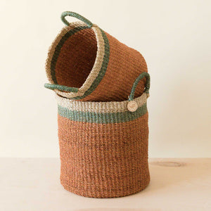 Coral Baskets with Handle, set of 2 - Woven Baskets | LIKHÂ