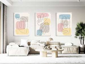 Abstract Design Set of 3 Prints Modern Wall Art Modern Artwork