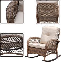 Load image into Gallery viewer, 3pc Wicker Rocking Conversation Set
