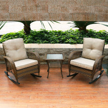 Load image into Gallery viewer, 3pc Wicker Rocking Conversation Set
